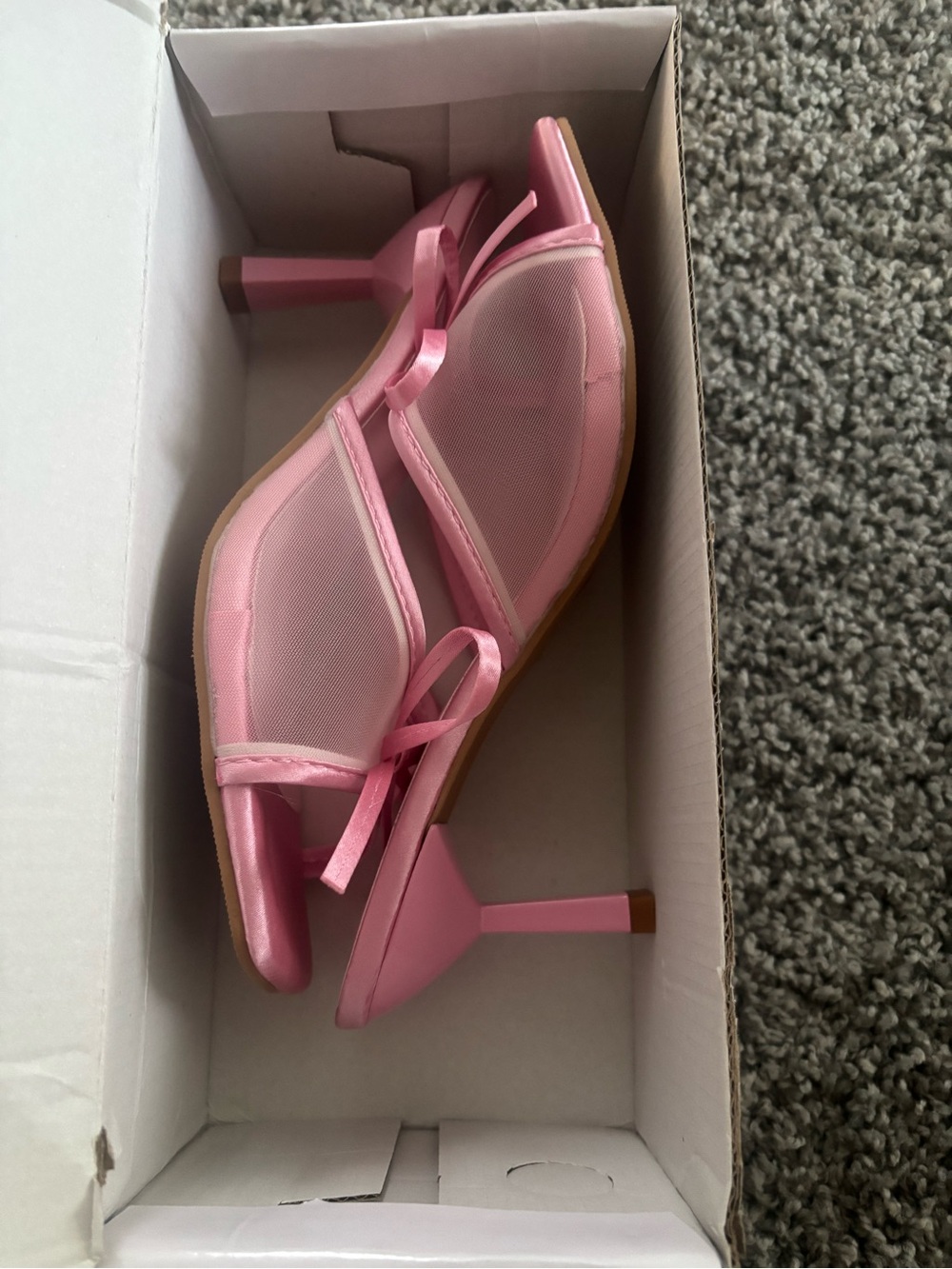 Pink Mesh Mid-Heel Slingback Pumps